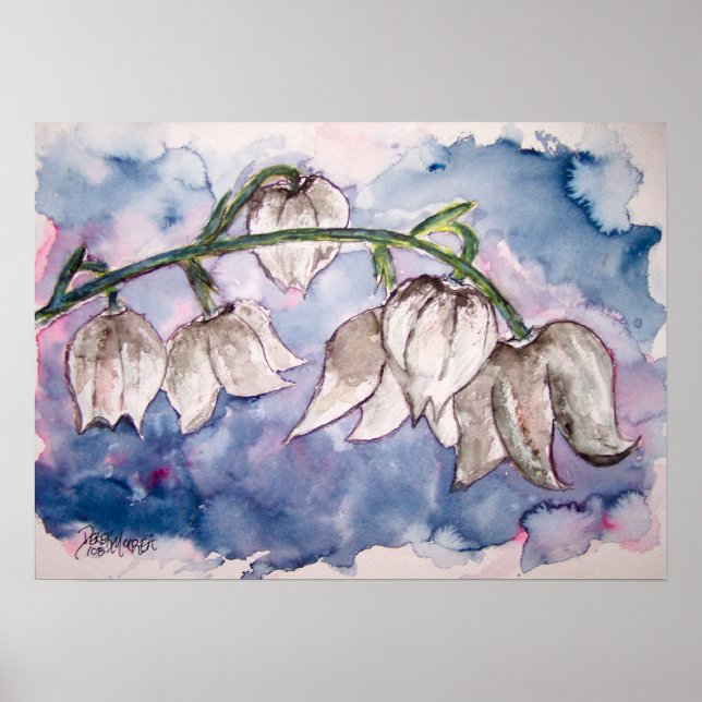 lila_of_the_valley_2 Blume Aquarelldruck Poster (Vorne)