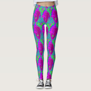 lila offene Masken grün Leggings