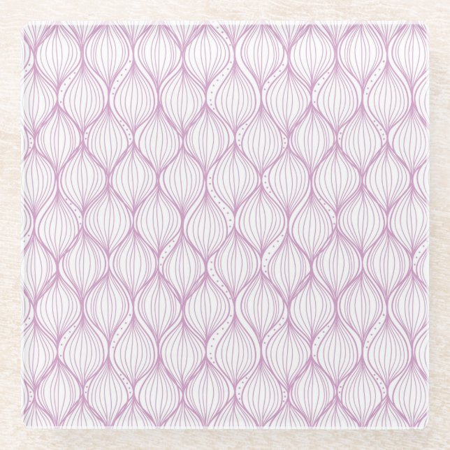 Lila ogee stripes Musterhintergrund Glasuntersetzer (Vorderseite)