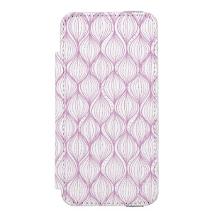 Lila ogee stripes Musterhintergrund Incipio Watson™ iPhone 5 Geldbörsen Hülle