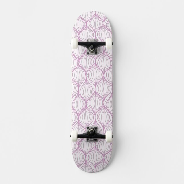 Lila ogee stripes Musterhintergrund Skateboard (Vorderseite)