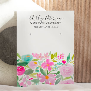 Lila Ohrdarstellung mit Blumenrosa Visitenkarte