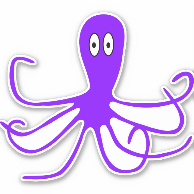Lila Oktopus Aufkleber (Vorderseite)