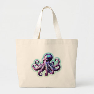 Lila Oktopus Jumbo Stoffbeutel