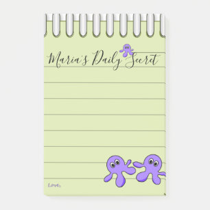 Lila Oktopus nach der Anwendung Post-it Klebezettel