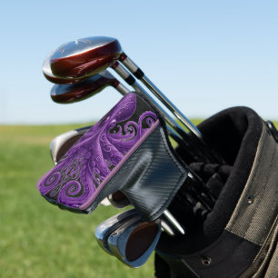 Lila Oktopus Victorian Steampunk Kraken Golf Headcover