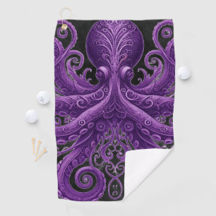 Lila Oktopus Victorian Steampunk Kraken Golfhandtuch