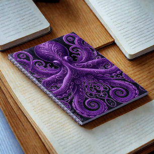 Lila Oktopus viktorianischer Steampunk Kraken  Notizblock