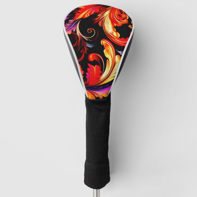 Lila Old School Muster Golf Headcover (Vorderseite)