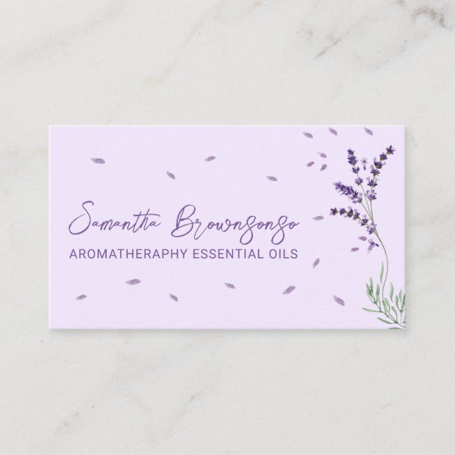 Lila Öle-Branding-Lavendel Visitenkarte (Vorderseite)