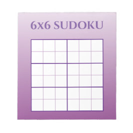 Lila Ombre 6x6 Sudoku-Grid-Vorlage Notizblock