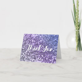 Lila Ombre Chunky Glitzer Dankeskarte