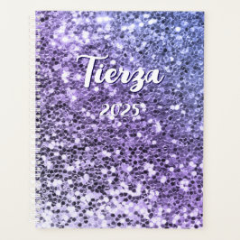 Lila Ombre Chunky Glitzer Personalisiert Planer