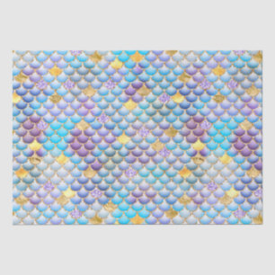 Lila Ombre-Folie und goldene Glitzer-Meerjungfrau- Seidenpapier