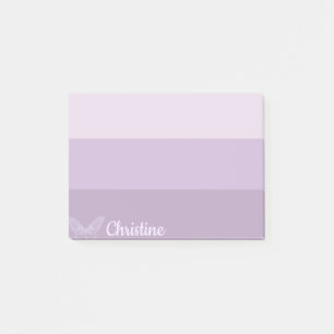 Lila Ombre gestreifter Schmetterling Personalisier Post-it Klebezettel
