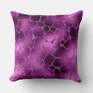 Lila Ombre Glam Glitter Giraffenflecken Muster Kissen