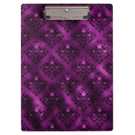 Lila Ombre Glam Glitzer Damask Muster Klemmbrett