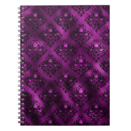 Lila Ombre Glam Glitzer Damask Muster Notizblock