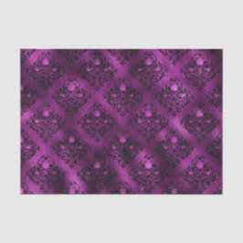 Lila Ombre Glam Glitzer Damask Muster Seidenpapier