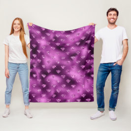 Lila Ombre Glam Glitzer Diamonds Pattern Fleecedecke