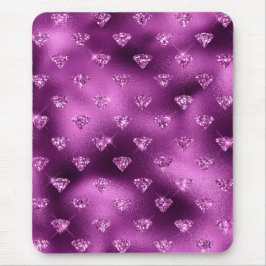 Lila Ombre Glam Glitzer Diamonds Pattern Mousepad