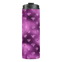 Lila Ombre Glam Glitzer Diamonds Pattern Thermosbecher