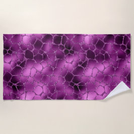 Lila Ombre Glam Glitzer Giraffe Spots Muster Strandtuch