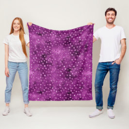Lila Ombre Glam Glitzer Polka Dots Muster Fleecedecke