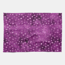 Lila Ombre Glam Glitzer Polka Dots Muster Geschirrtuch