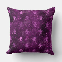Lila Ombre Glam Glitzer Unicorns Muster Kissen