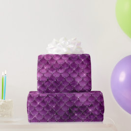 Lila Ombre Glam Mermaid Scales Muster Geschenkpapier