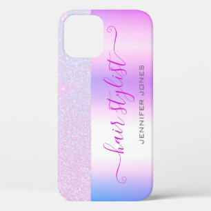 Lila Ombre Glitzer Individuelle Name Case-Mate iPhone Hülle
