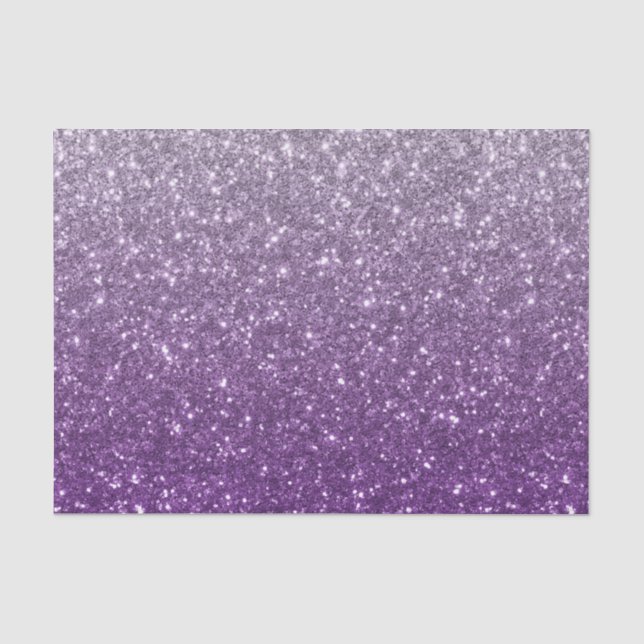 Lila Ombre Glitzer Look Tissue Paper Seidenpapier (Vorderseite)