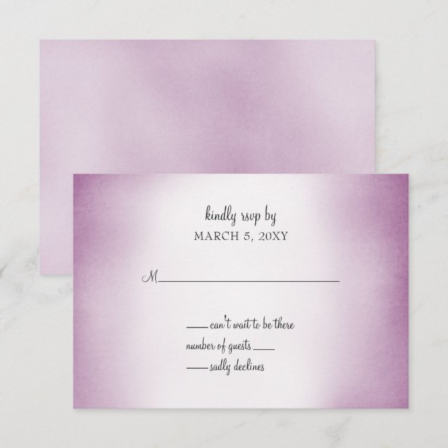 lila ombre Hochzeitseinladung uAwg Einladung (Vorne/Hinten)