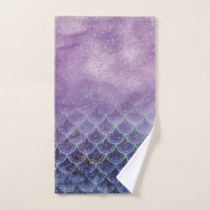 Lila Ombre Mermaid Sparkling Handtuch