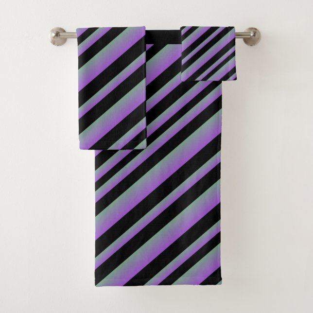 Lila Ombre Multi - Streifen Badhandtuch Set (Insitu)