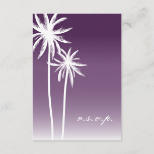 Lila Ombré Palm Trees Beach Hochzeitssaison UAWG RSVP Karte