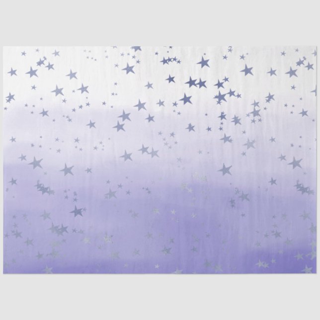 Lila Ombre Stars Seidenpapier (Vorderseite)
