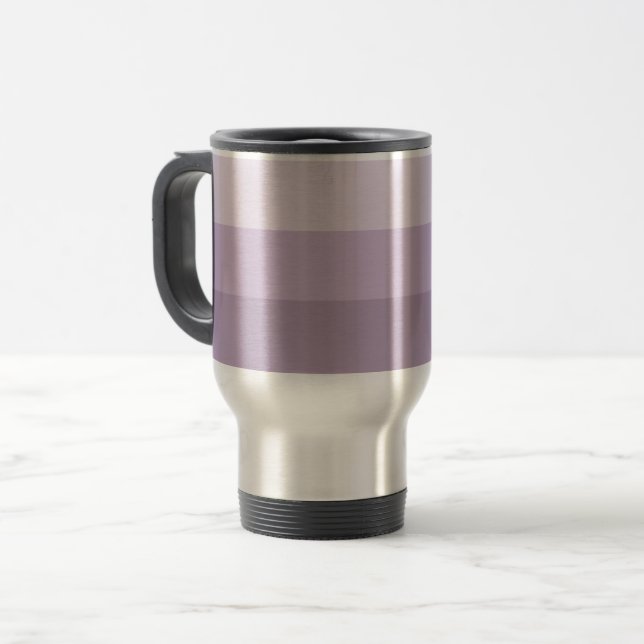 Lila Ombre Streifen Reisebecher (Vorderseite Links)