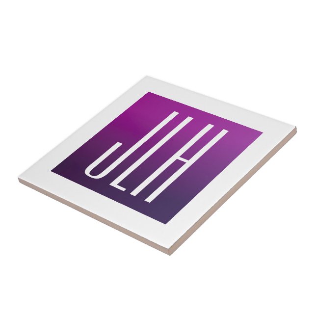 Lila Ombre- und White-Initialen oder andere Texte Fliese (Seite)