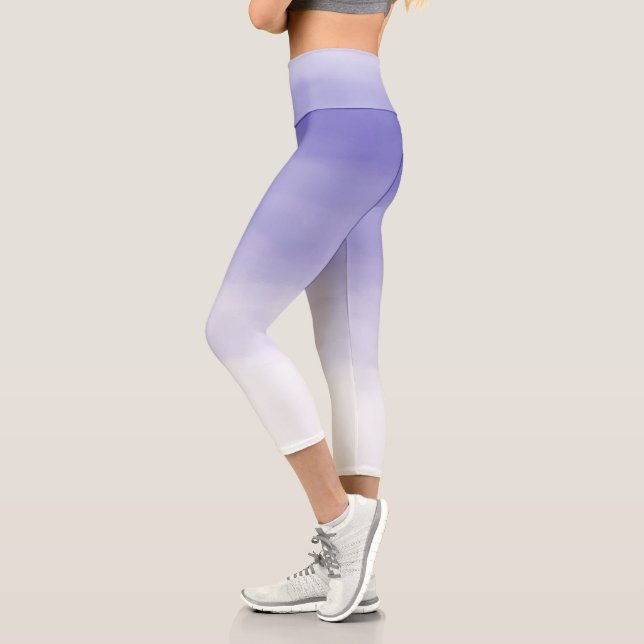 Lila Ombre Wasserfarbe Capri Leggings (Links)