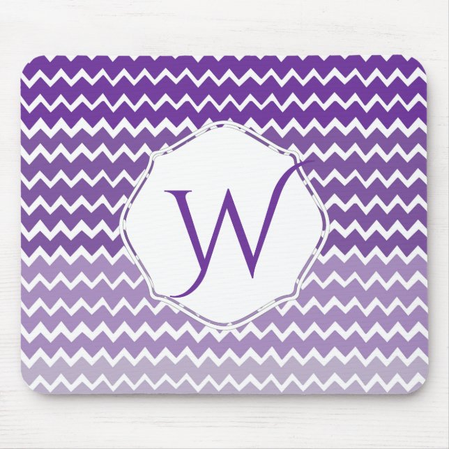 Lila Ombre Zickzack Personalisierte Maus Pad Mousepad (Vorne)