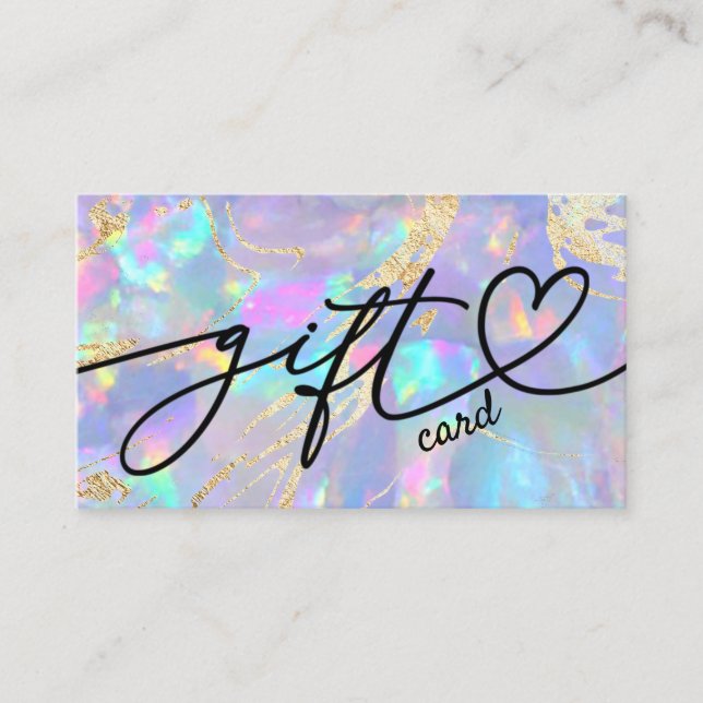 lila Opal-Geschenkgutschein Visitenkarte (Vorderseite)