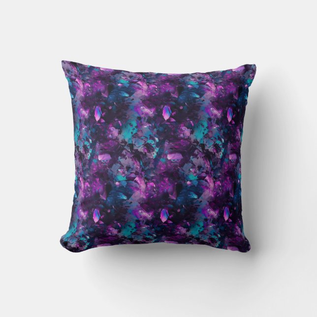 Lila Opal Water Pillow - Abstrakte Kristalle Kissen (Vorderseite)