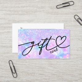 lila opeller Glitzer kleine Geschenkkarte Visitenkarte