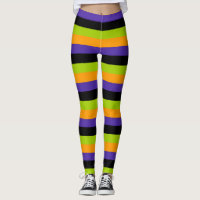 Lila Orange Black Green Hexe Stripes Halloween