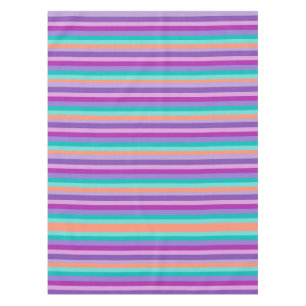 Lila Orange Blue Streifen Tischdecke