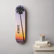 Lila Orange California Palm Tree Beach Sunset