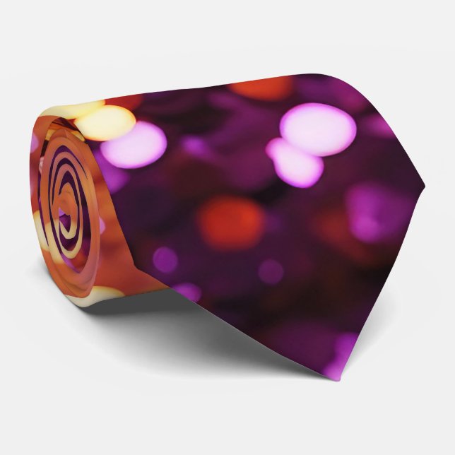 Lila Orange Gold Glitzer Krawatte (Gerollt)