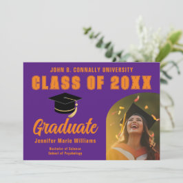 Lila Orange Graduate Foto 2024 Abschluss Ankündigung
